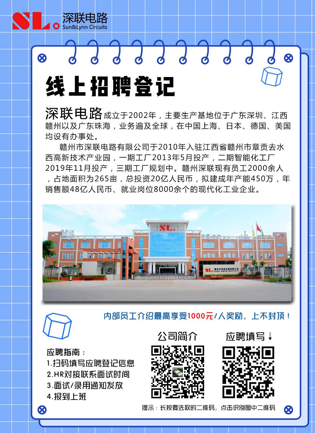 赣州深联电路板厂网上招聘正式启动！宣传集赞有奖哦~
